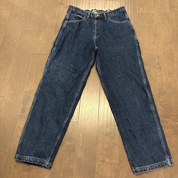 Vintage PNB Nation Jeans Mens 36x34 Blue Denim Carpenter Workwear Baggy 90s Rare - Picture 2 of 16